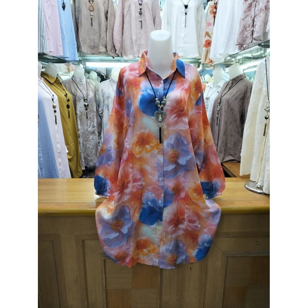 FICIEKUNZEX TUNIK JUMBO KATUN RAYON MOTIF BUNGA BUNGA T 209