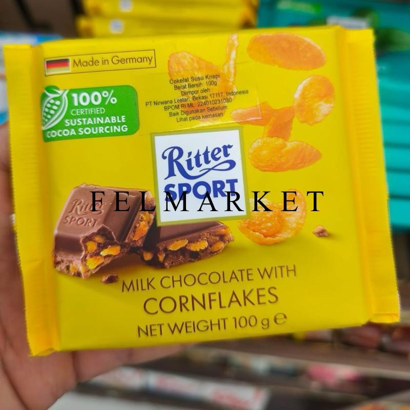 Ritter Sport Milk Chocolate With Cornflakes  / Cokelat Ritter / 100 gr