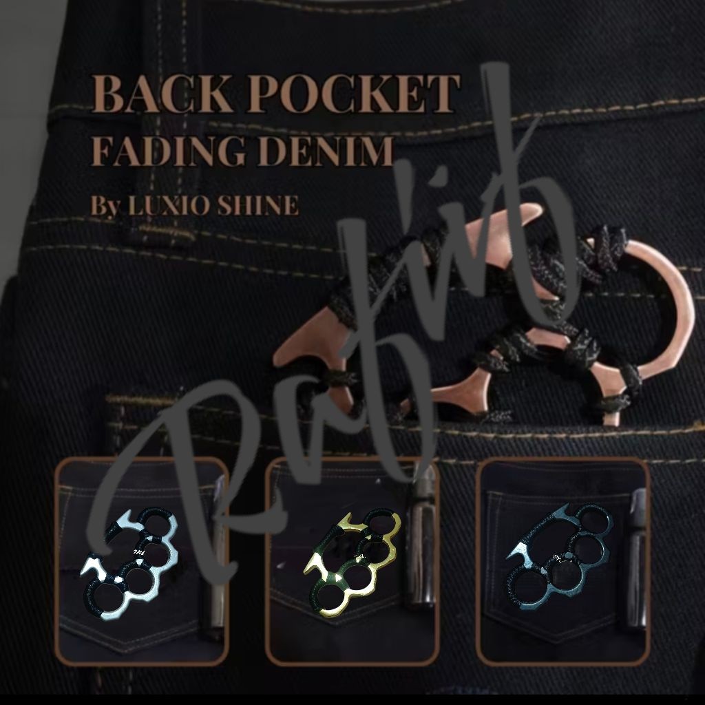 "Back Pocket Denim Fade Style - Aksen Metal Vintage"
