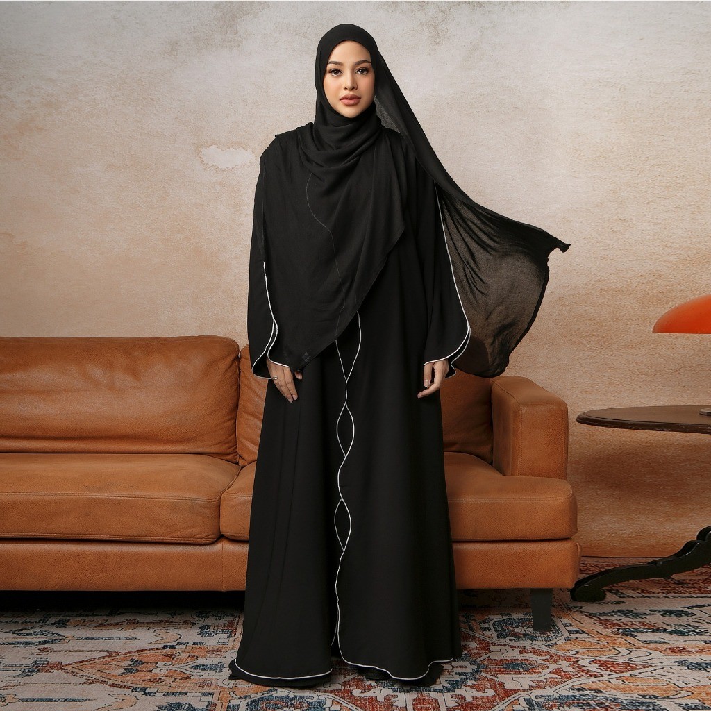 Lozy Hijab - Aisha Abaya Dress (Gamis Dress Haji dan Umrah Bahan Arabian Premium Cooltech Anti UV)