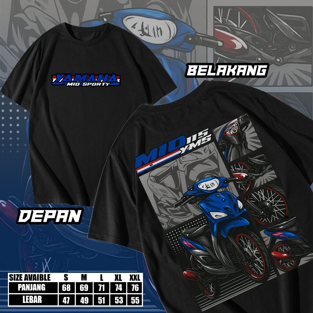 Kaos Mio Kaos Yamaha Mio Sporty kaos distro kaos racing Pria Wanita Distro Gratis ongkir COD