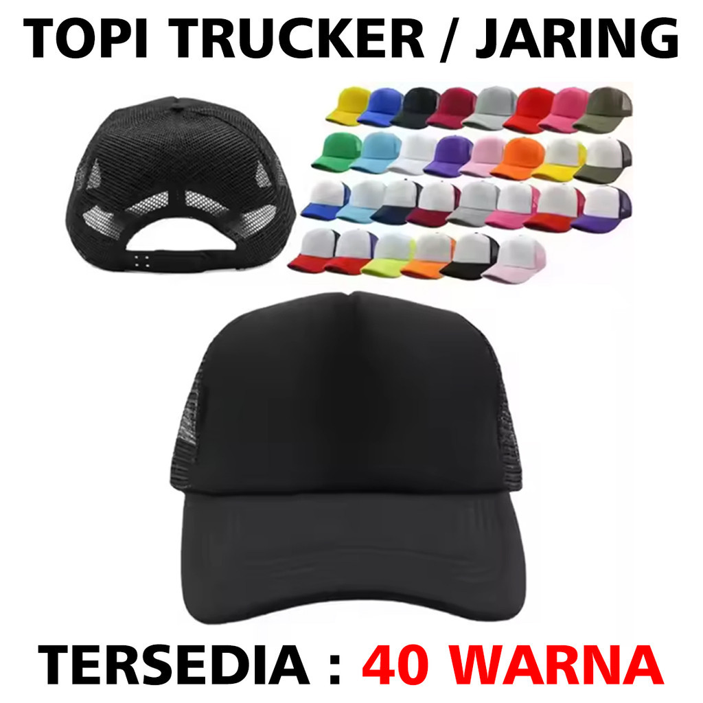 CGN - Topi Trucker Polos | Topi Jaring Disro Polos Casual UNTUK PRIA WANITA REMAJA DAN DEWASA
