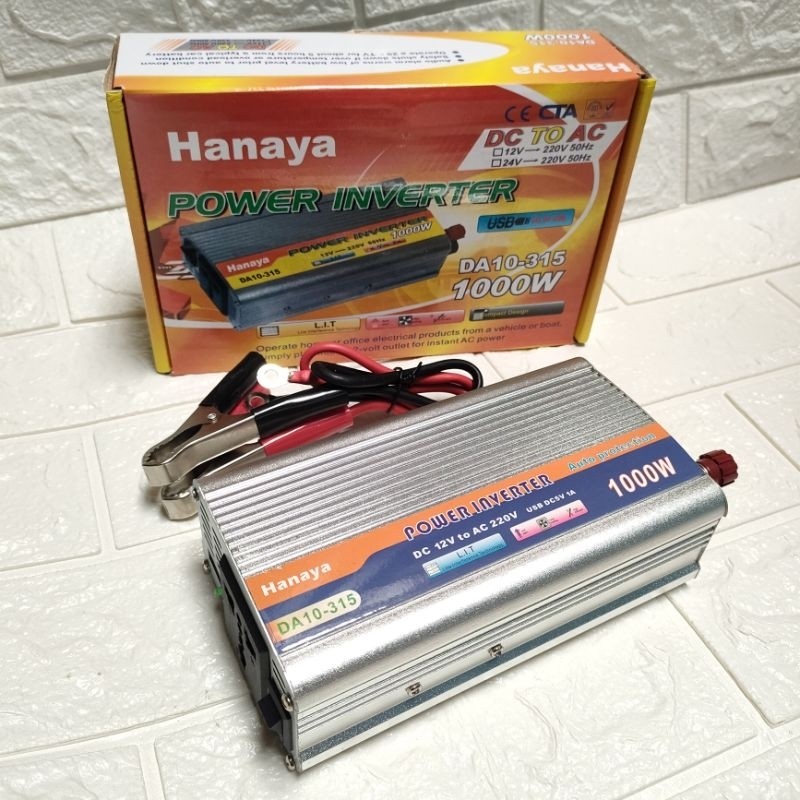POWER INVERTER 1000W HANAYA ORIGINAL MERUBAH ARUS DC KE AC TERSEDIA 500W DAN 1000W