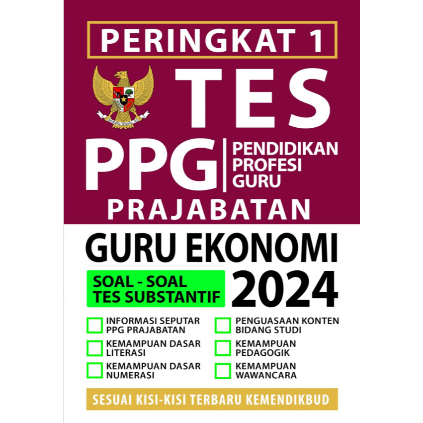 PASTI LULUS BUKU PERINGKAT 1 TES PPG PRAJABATAN GURU EKONOMI 2024 IDO207