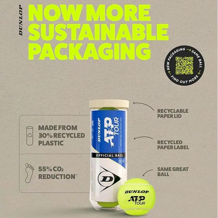 Bola Tenis DUNLOP ATP OFFICIAL BALL isi 3 / Bola Dunlop ATP isi 3