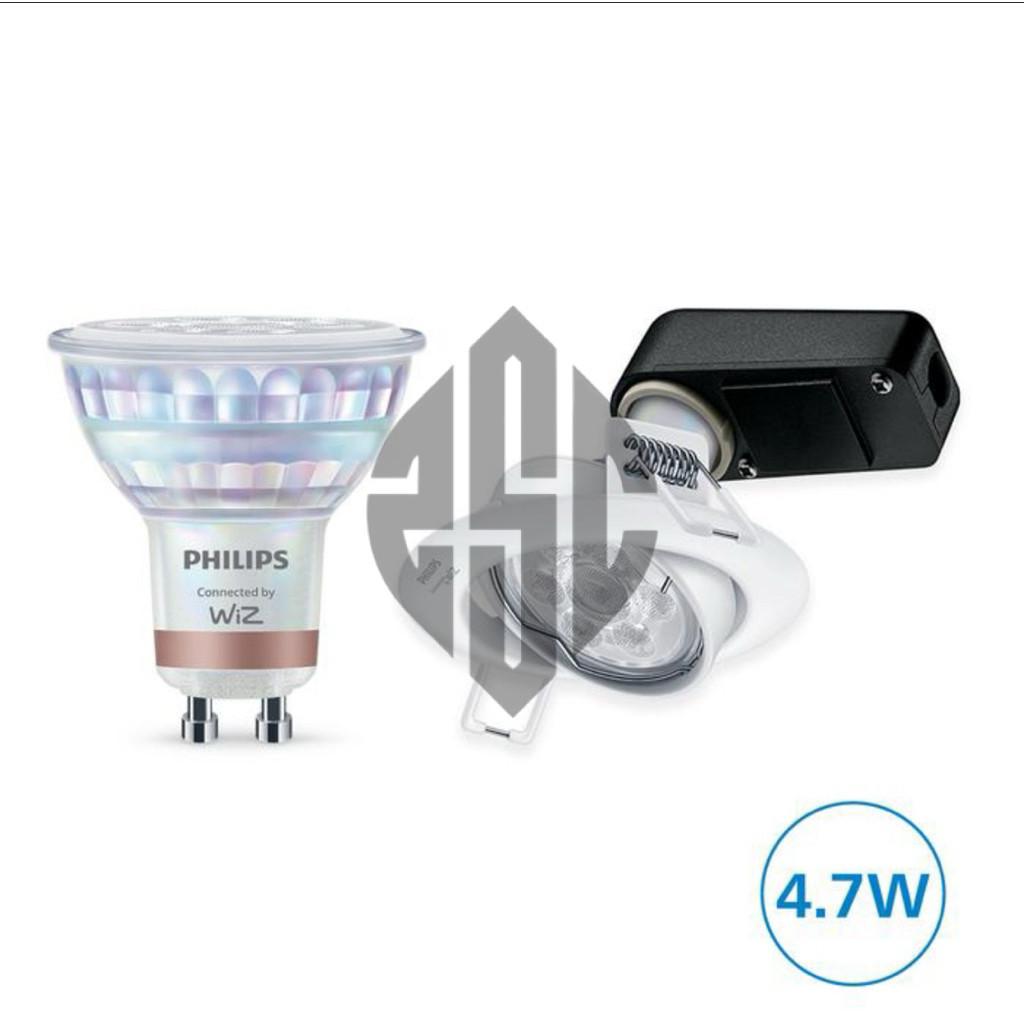 PHILIPS SPOTLIGHT SMART WIFI BLUETOOTH LED MR16 4.7W GU10 COLOR RGB GU10 SET FITTING FRAME