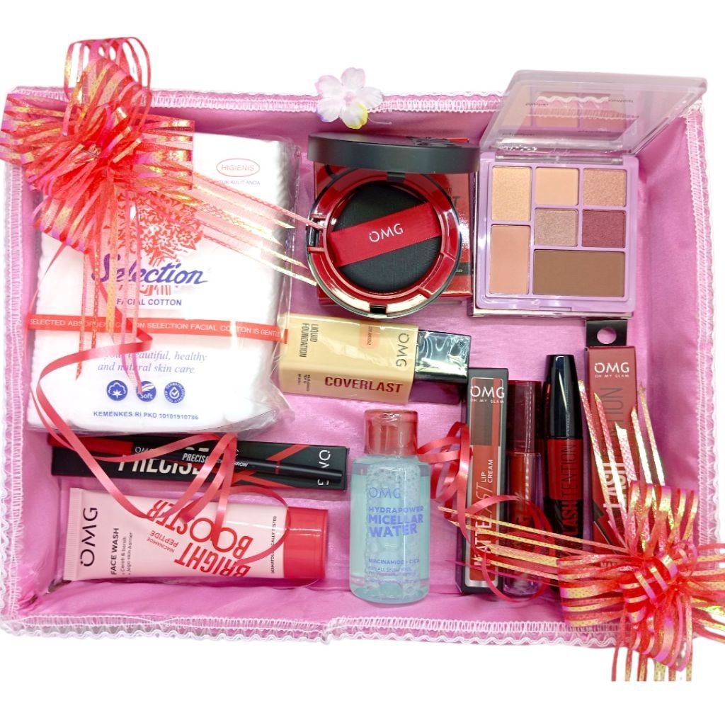 OMG Oh My Glow Paket Seserahan Murah/ OMG Make Up set Lamaran/ Paket Kosmetik OMG Hantaran Lengkap