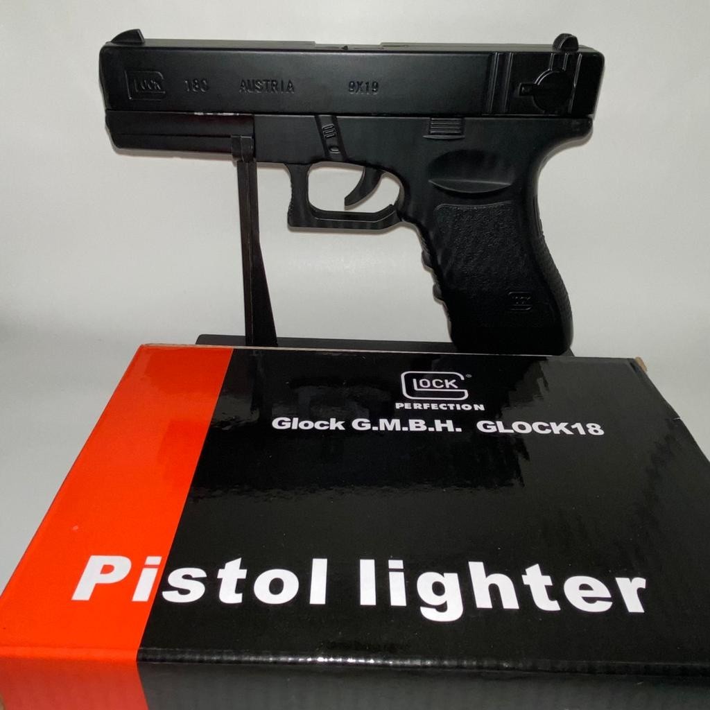 Korek Api Pajangan Pistol GLOCK 18 Korek Api Gas Isi Ulang Gas