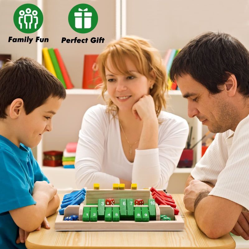 4 Warna Mainan Board Game Shut The Box Dice Board Game Dadu Shut The Box Angka Shut The Box Board