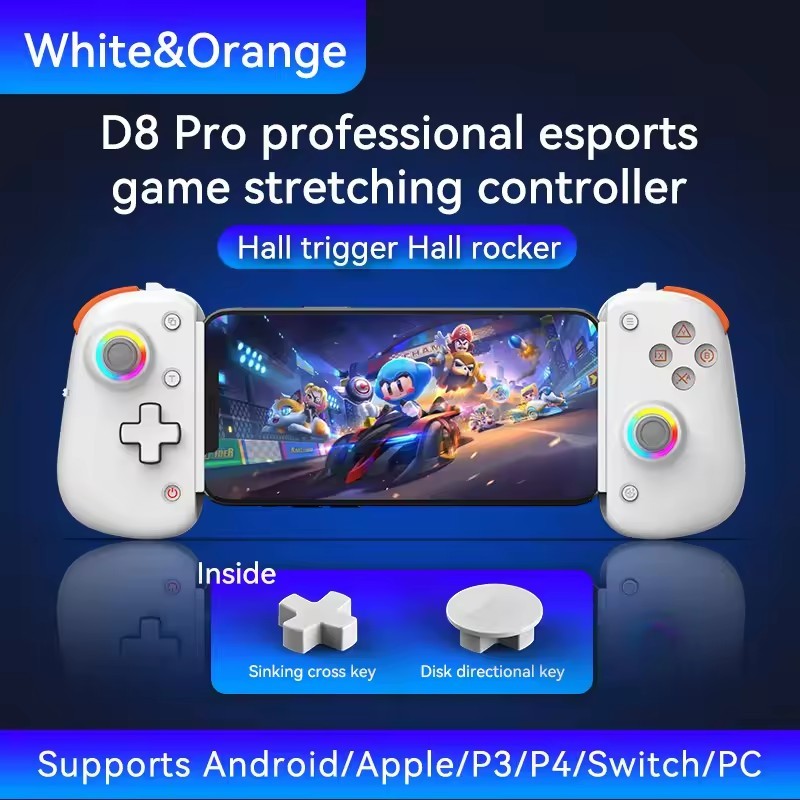 BSP D8 PRO RGB Tablet Controller Wireless Handle For Switch Game Bluetooth Stretching Joystick For P