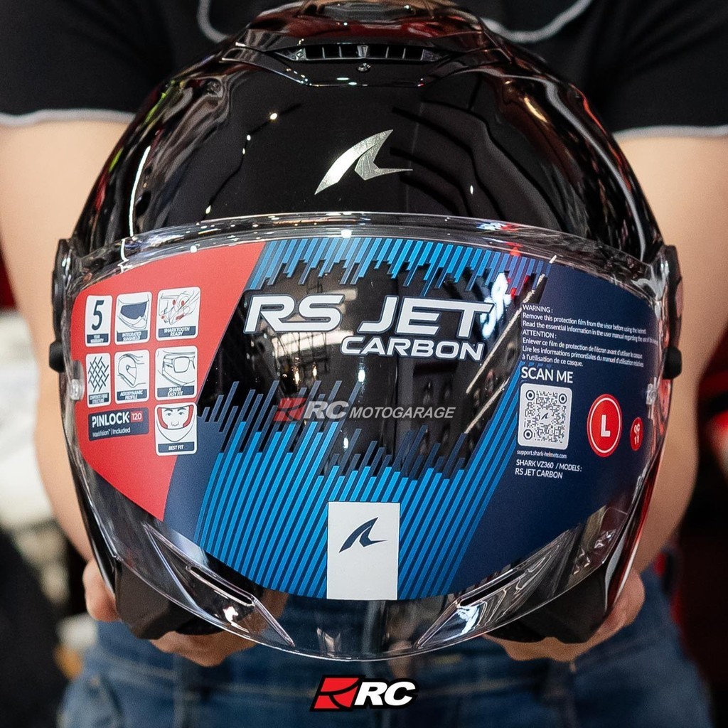 Helm Motor Half Face - Shark RS Jet Black Gloss Original