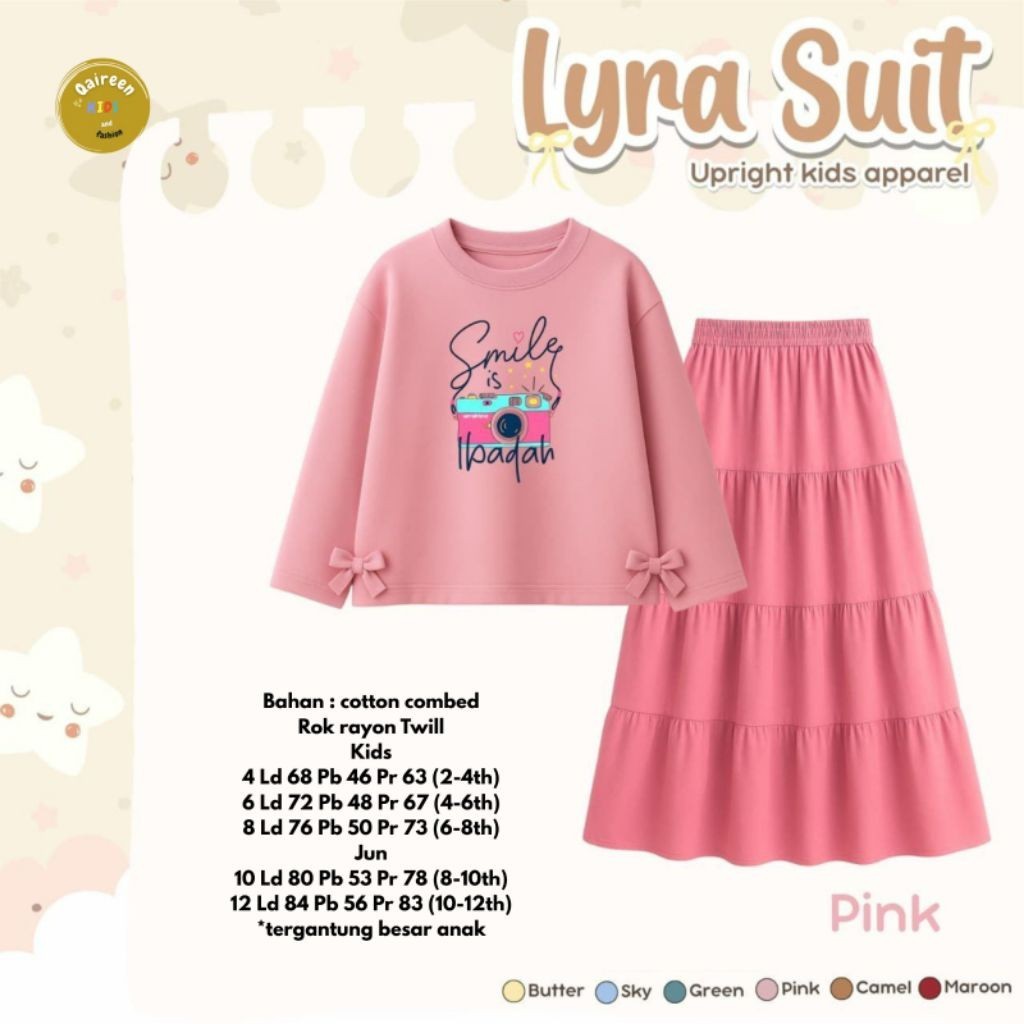 2301    Lyra setelan rok muslim anak perempuan by Qaireen  // NOVIISTUFF