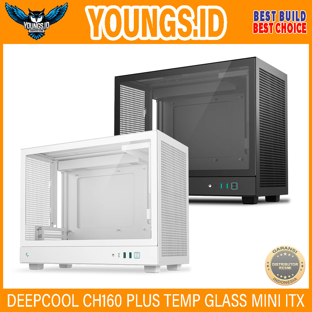 CASE DEEPCOOL CH160 PLUS TEMP GLASS MINI ITX ( Black / White )