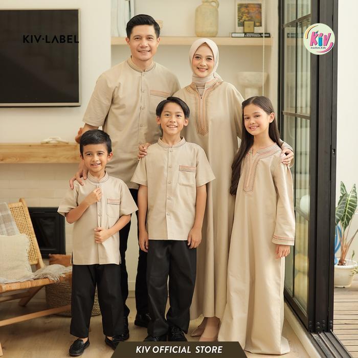 [RAMAI] KIV Sarimbit Cream Bayanaka Series Lebaran Baju Muslim Raya Keluarga Family Set Couple Gamis