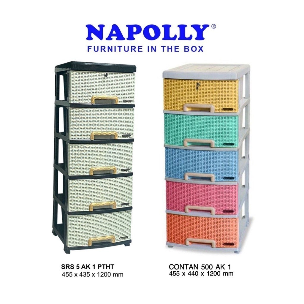 celestinemarket - NAPOLLY SRS 5 - Laci Plastik 5 susun | Kabinet Drawer Plastik Napolly | Laci Drawe