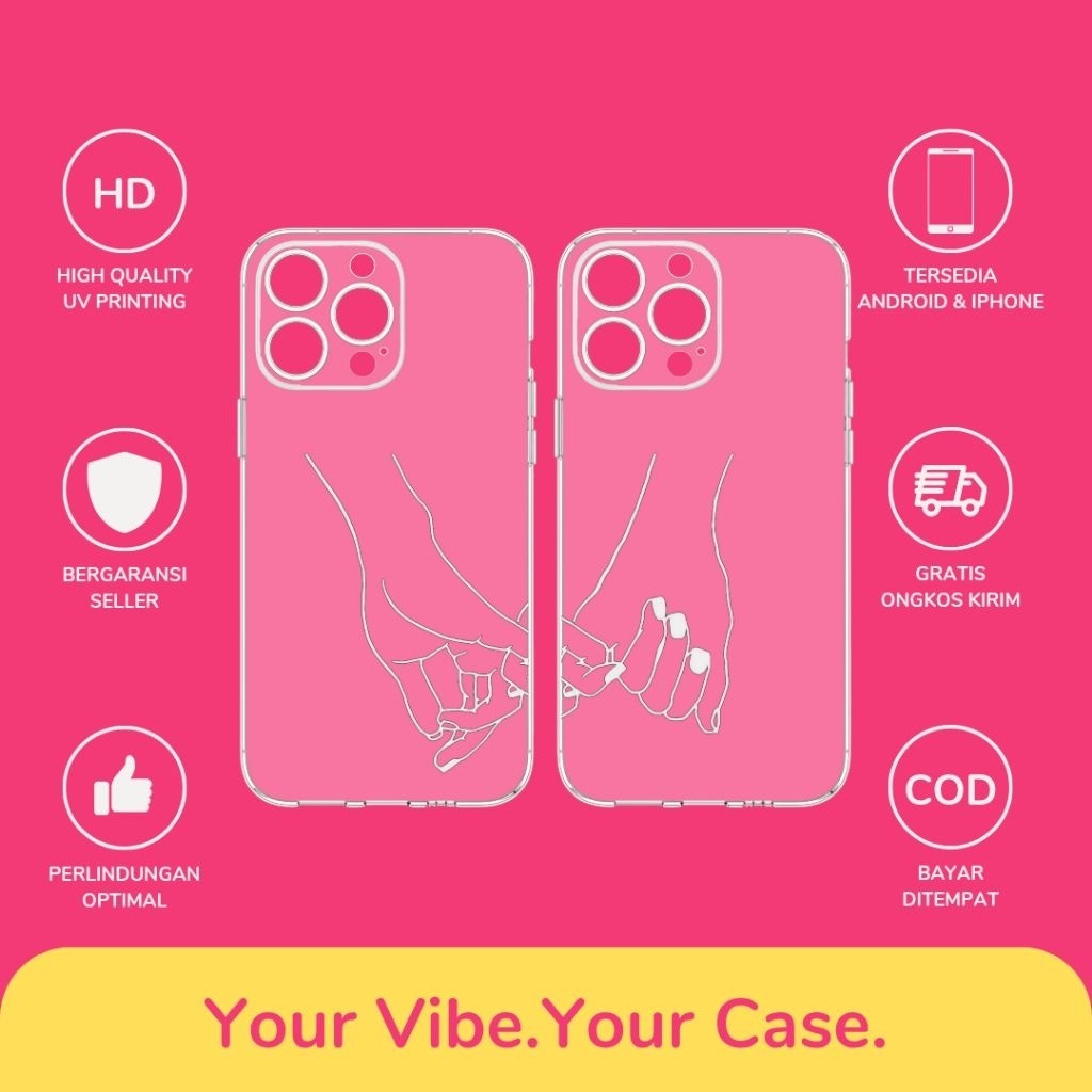 Custom Case Couple Holding Hands All Type Hp Softcase Anticrack Lucu Cute Casing Cassing Costum Cost