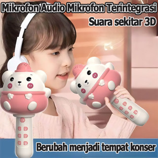 Mainan Mikrofon Kartun Anak Wireless Multifungsi Nyanyi Bluetooth Anak Mikrofon