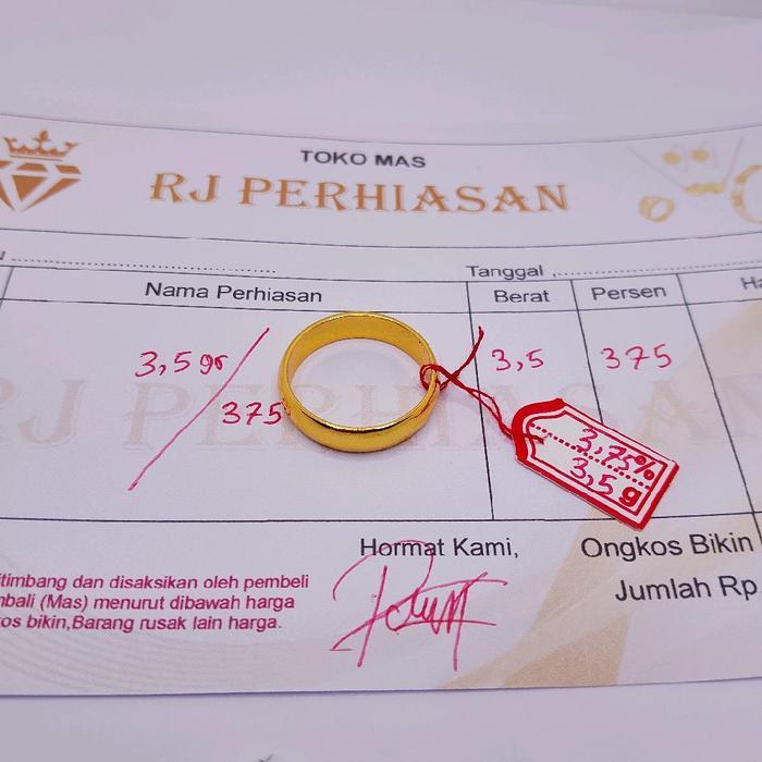 Cincin Emas Muda Asli Kadar 875 Berat 2gram Ada Surat