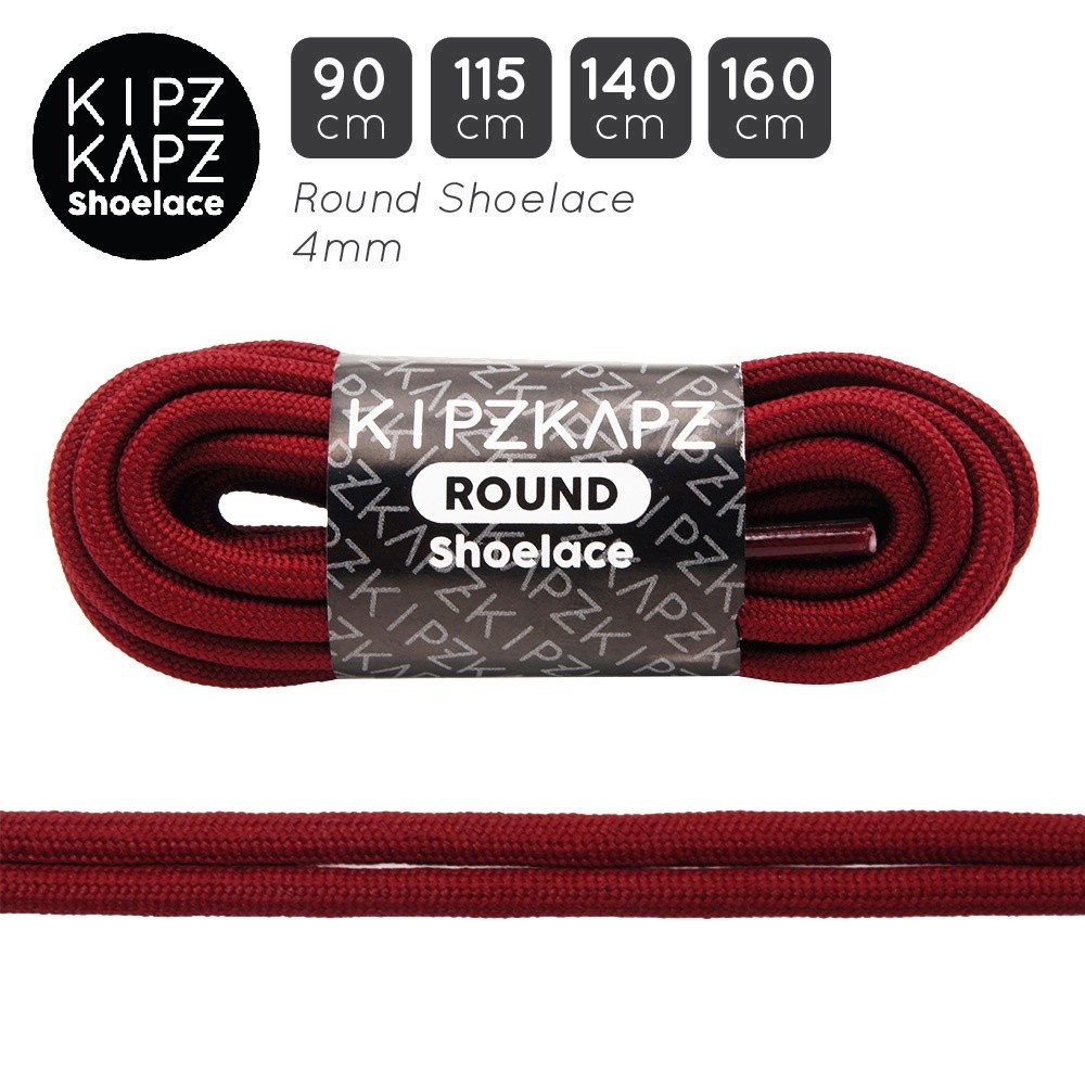 KIPZKAPZ TALI SEPATU BULAT - ROUND SHOELACE 4MM - RS70 RED MAROON - 90CM 115CM 140CM 160CM
