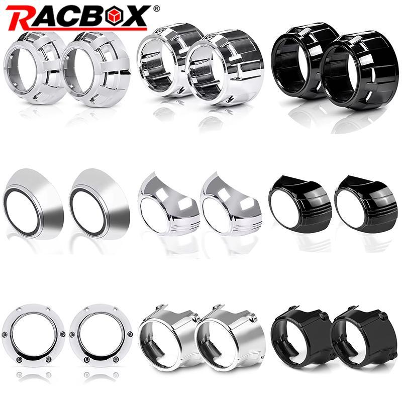 2/4pcs 2.5" 3.0" Bi-xenon Bi-led Projector Shrouds Bezel Headlight Lenses Dust Cover For Hella 3R G5