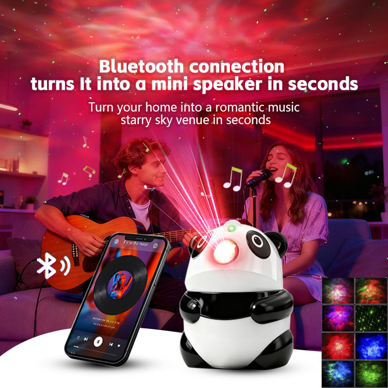 panda Galaxy Projector, Star Projector Night Light with Bluetooth Speaker,  Galaxy Light Projector f
