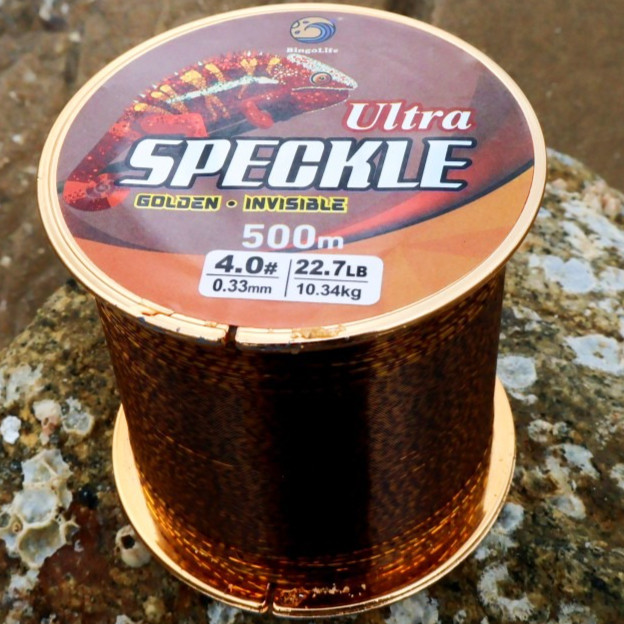 Bingolife Senar Pancing Golden Speckle Nilon 500m Strong Anti Kink