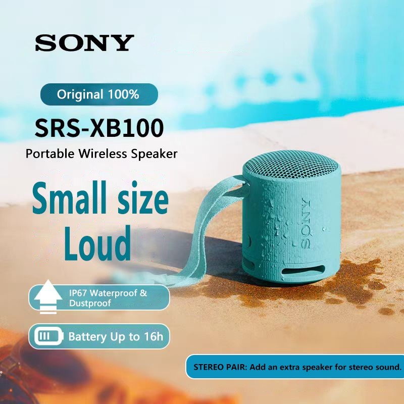 Speaker Sony SRS-XB100 Portable Wireless Speaker Bluetooth Extra Super Bass Battery Up to 16h Androi