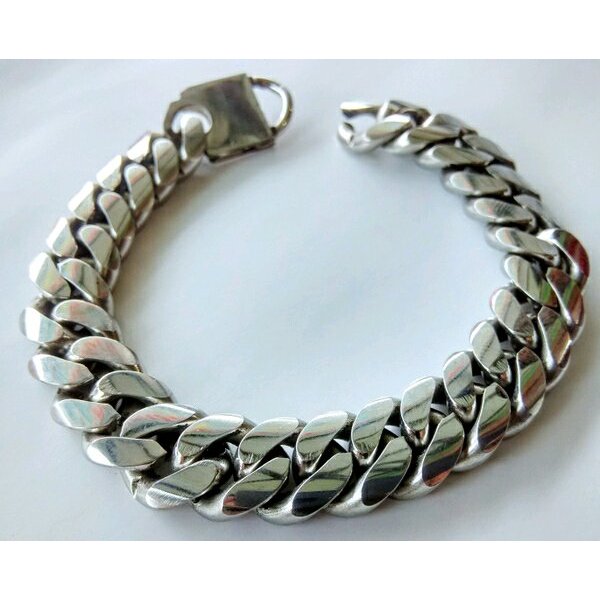 Gelang Pria Baja Putih Model Rantai