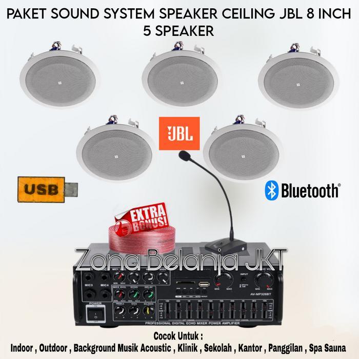 Paket Sound Cafe Resto Panggilan peaker Ceiling JBL 8 Inch 5 Speaker