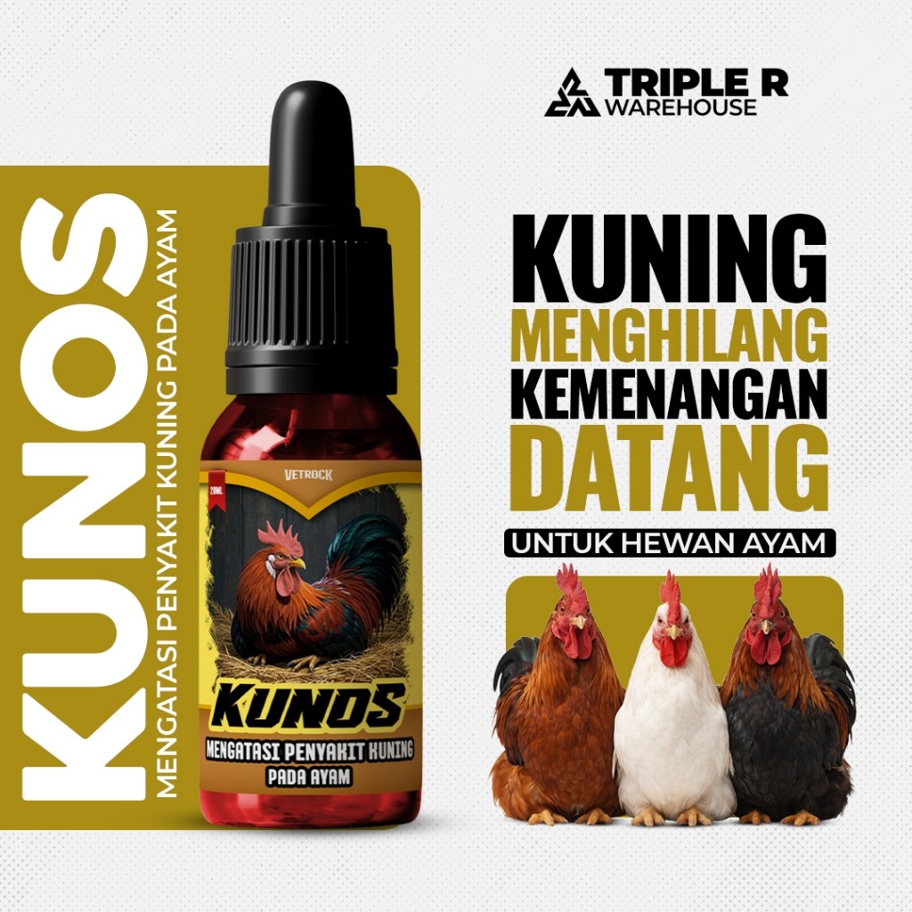 KUNOS Obat Penyakit Kuning Ayam – Atasi Ayam Lemas, Pucat, Nafsu Makan Turun | Penambah Vitalitas & 