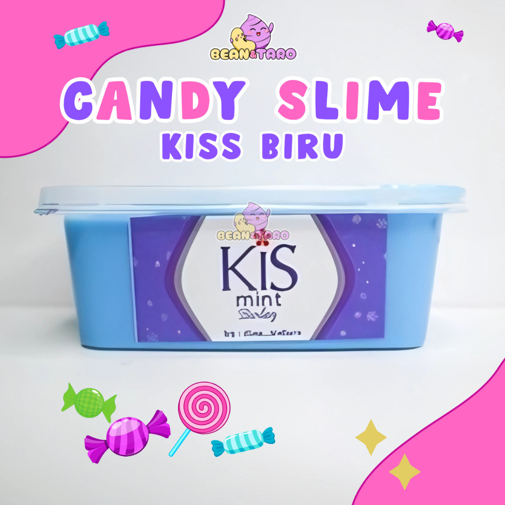 SLIME CANDY SLIME KISS BIRU BY SLIME BINTARO || TOFU SLIME || SLIME TERMURAH | || SLIME BERKUALITAS