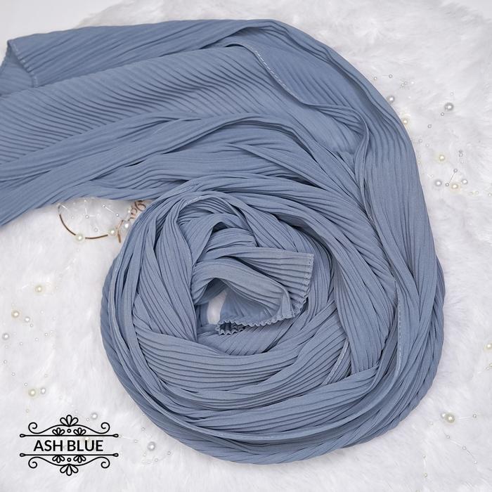 Pashmina 180x75cm Full Plisket  Babydoll Pasmina 180 x 75 Lidi - Ash Blue