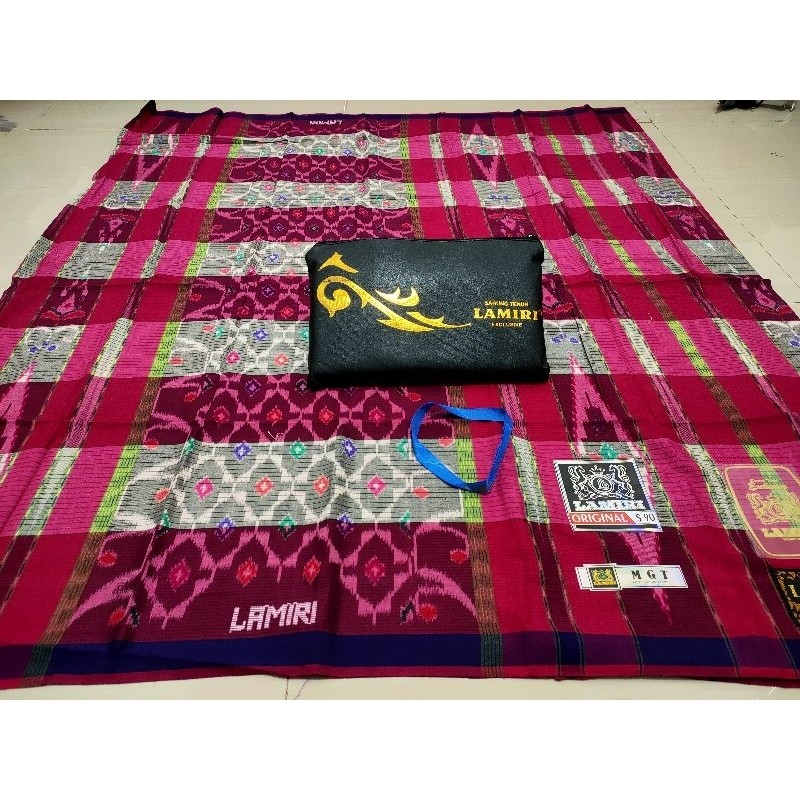 Cod Sarung Lamiri S90 Bahan Sutra 50% Kotak Songket