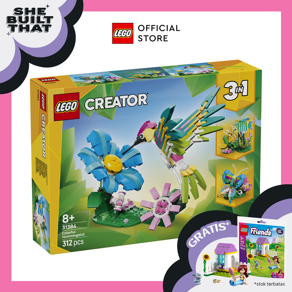LEGO Creator 31384 Wild Animals: Colorful Hummingbird (312 Pieces), Building Block, Toys, Bricks