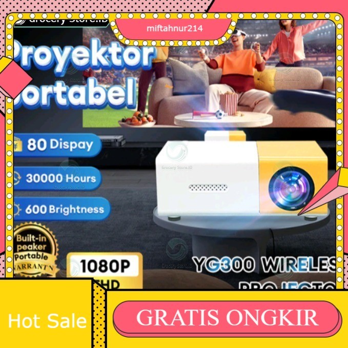 Proyektor Mini Proyektor Mini Portable HP Home Theater Android YG300 HDMI 5 tahun garansi