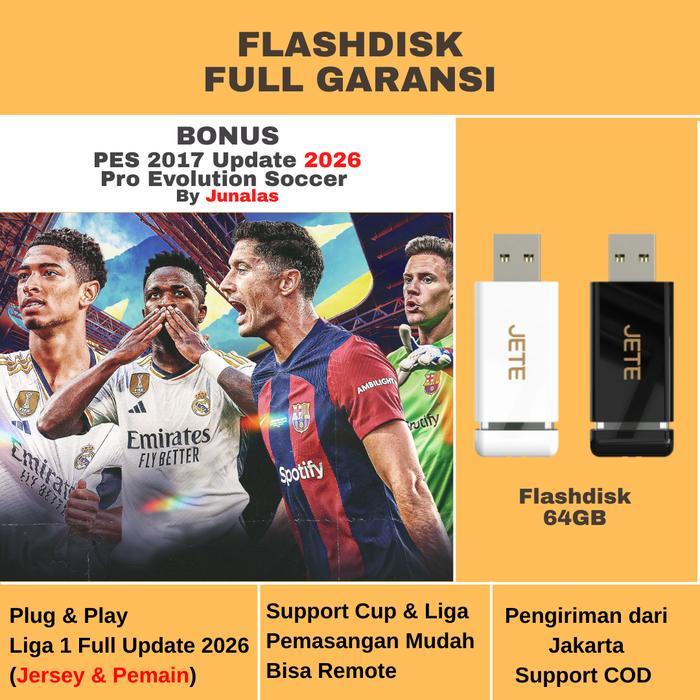 Glam Up Studio Flashdisk JETE Bonus PES 2017 Update 2026 Memory 64GB Kompatible Windows Offline BRI 