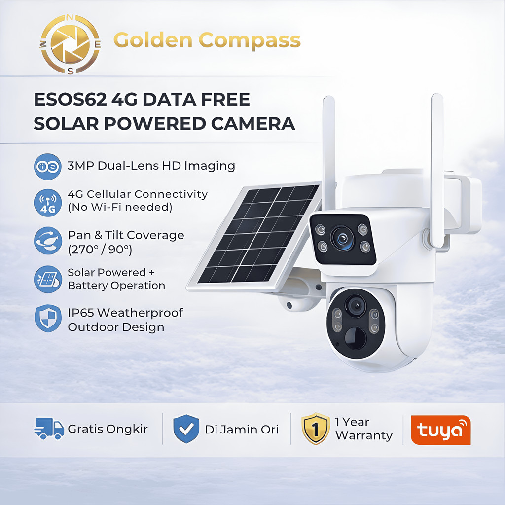 Eyesec S53-SC CCTV 4G Tenaga Surya Kuota Gratis 1 Tahun