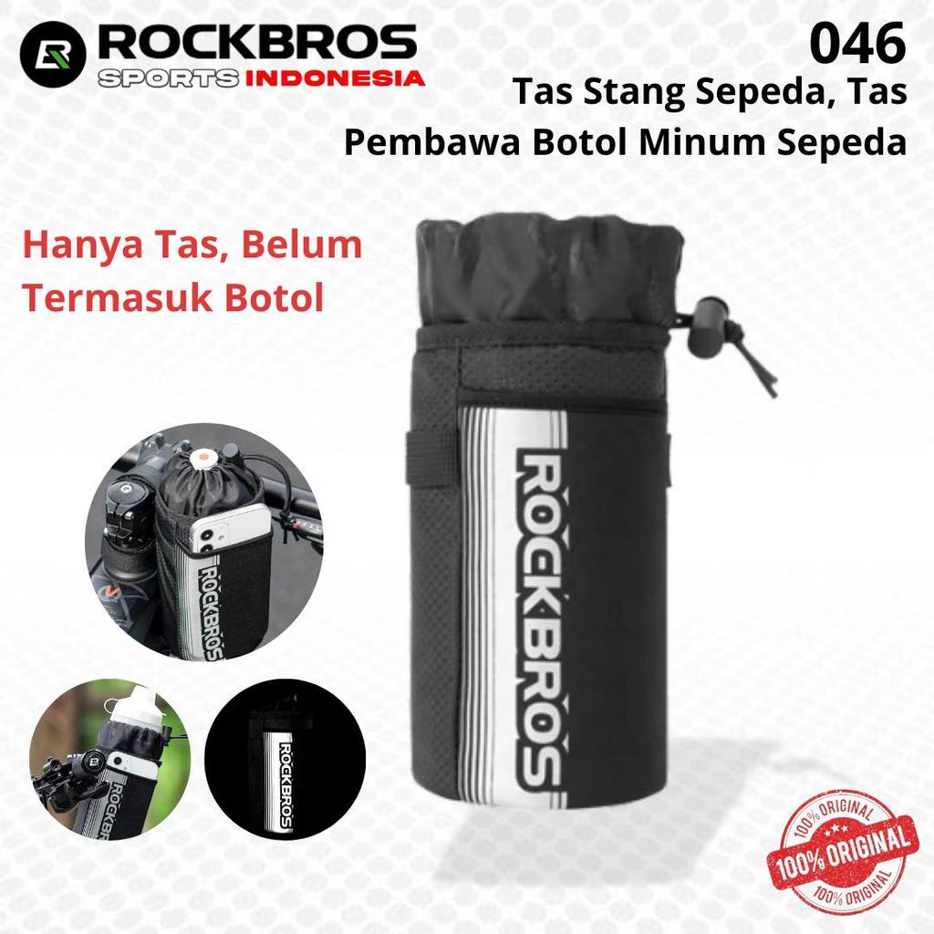 ROCKBROS 046 Tas Stang Sepeda Multifungsi Pembawa Botol Minum – Handlebar Bottle Bag Sepeda Lipat/MT