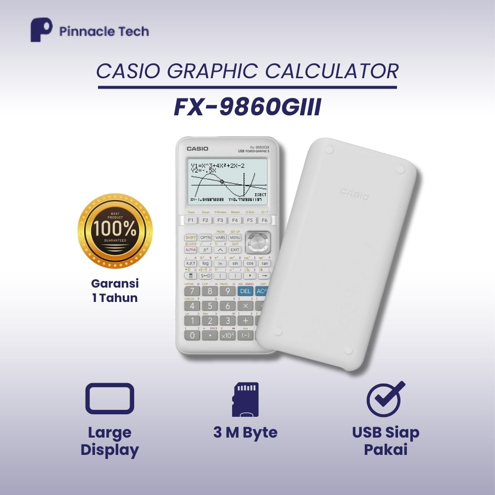 Kalkulator Grafik Casio FX-9860GIII Layar Besar Python Graphing Original