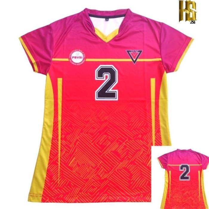 BARU Jersey Voli Wanita Full Printing Kaos Volly Cewe / Atasan - JC1, M
