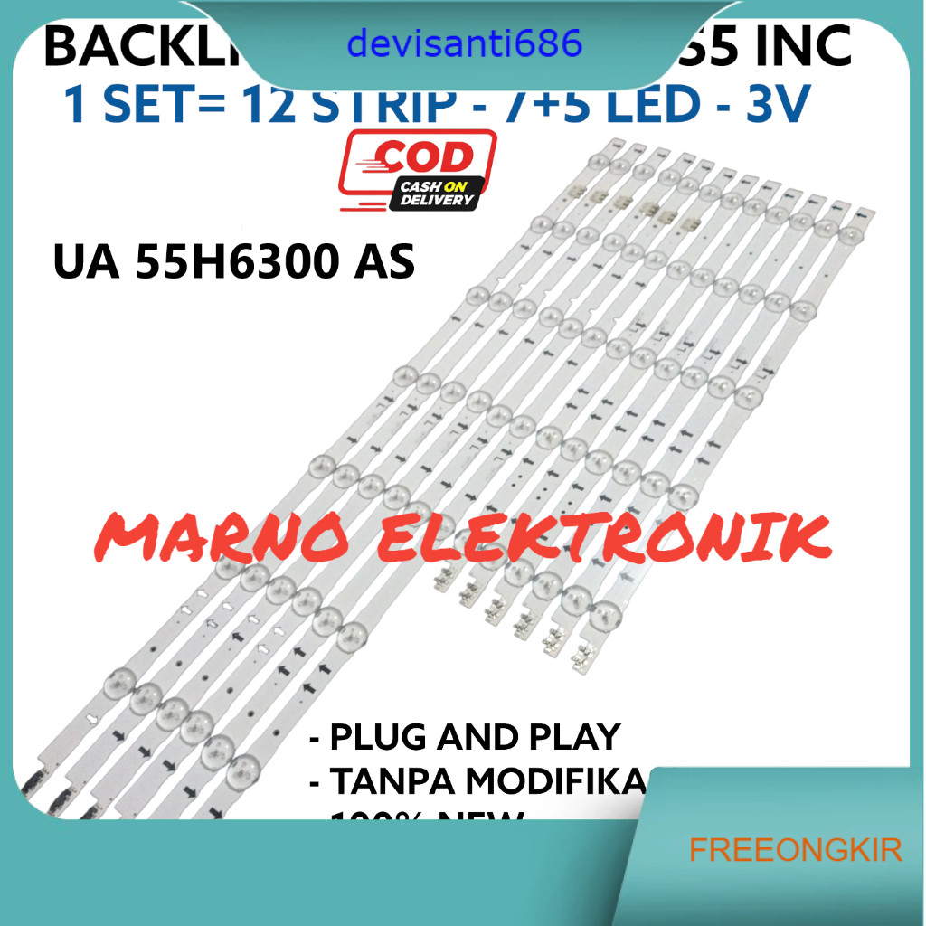 BACKLIGHT SAMSUNG 55 IN  55H UA 55H6300AS UA55H6300AS  UA55H6300 BL