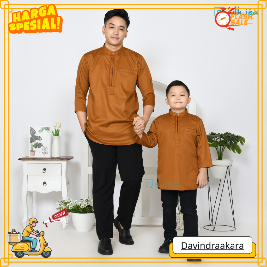 PROMO Adhipa Koko Kurta Couple Omar warna Coklat Caramel