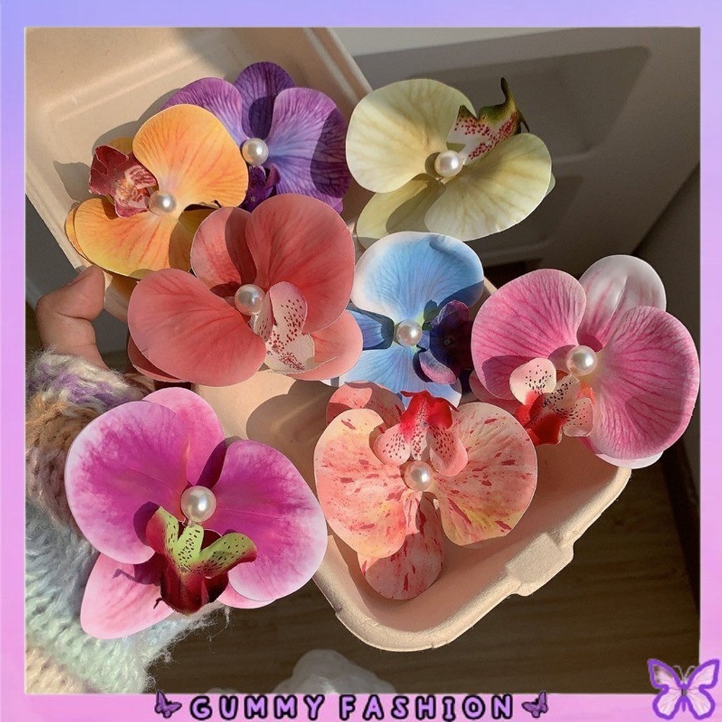 •KEDAI SALSA• Jepit Rambut JP1989 Fashion Wanita kepala Bunga Anggrek Cantik Flowers Hair Clip Latex
