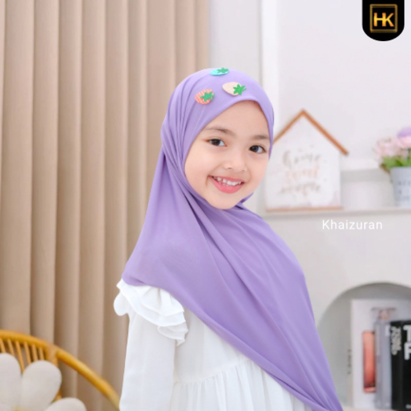 Kerudung Anak Perempuan Segitiga Instan Berry / Jilbab Anak Lucu Segitiga Instan Strawberry