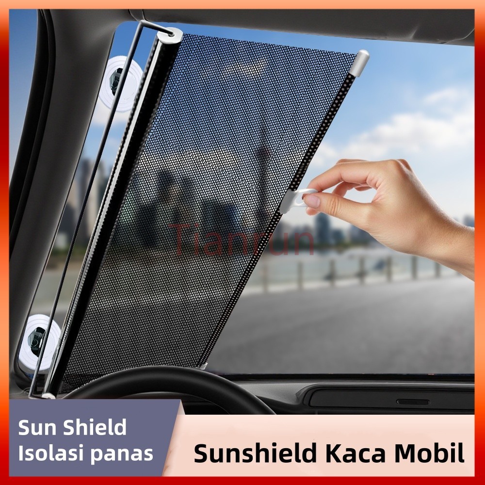 Sun Shield / Pelindung Panas Kaca Tirai Mobil Model Roll Gulung / Tirai Mobil Kaca Samping / Matahar