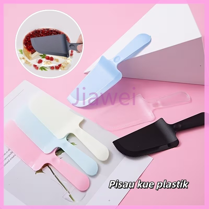 Jiawei  kue warna warni / Pisau kue plastik / Pisau kue ulang tahun plastik / Pisau roti