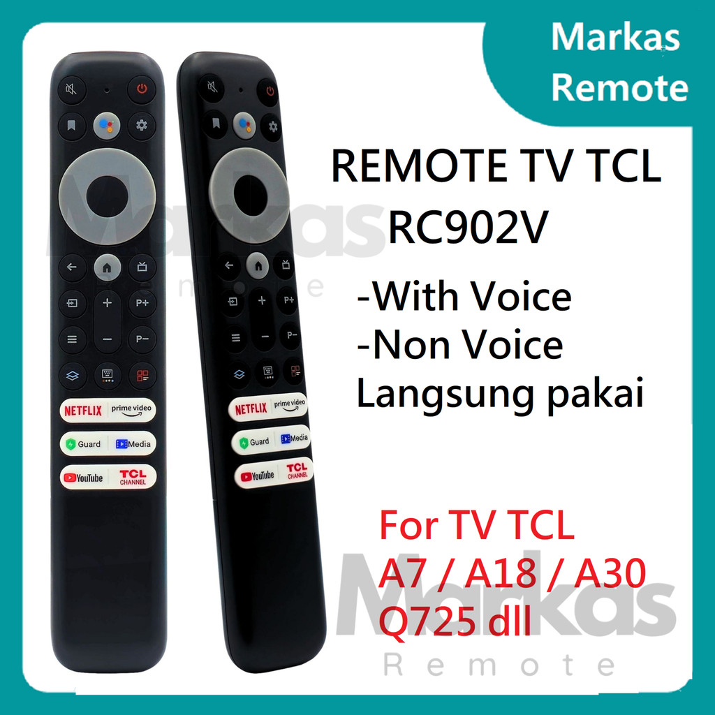 Remote Smart TV Android TCL RC902V 32A7 32A9 32G9 40A7 40A9 40G9 43A9 43A28 43A50 43A18 43A30 43P71B