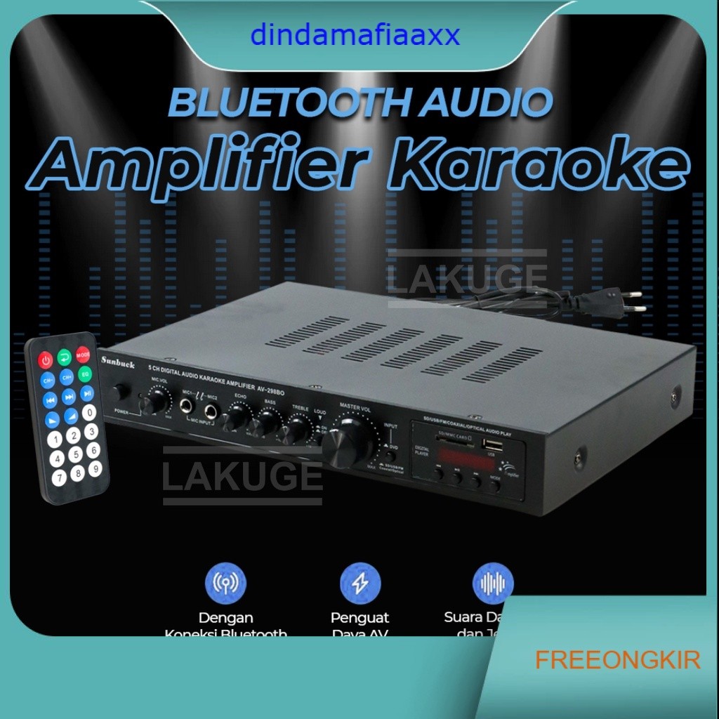 Audio Amplifier Bluetooth Home Stereo 5 Channel Coaxial Optical