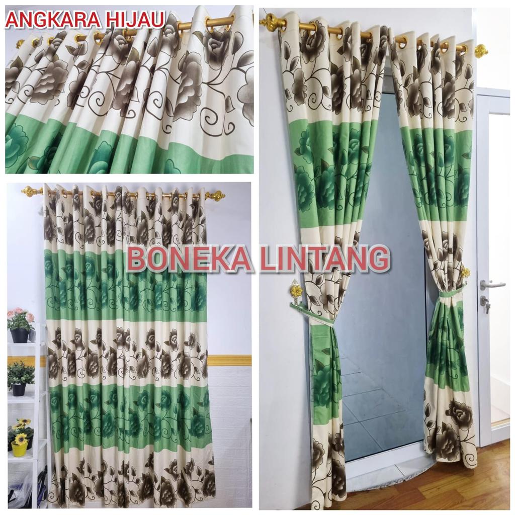 BL GORDEN PINTU KAMAR - HORDENG RUANG TAMU MOTIF ANGKARA - RING12 ANGKARA HIJAU