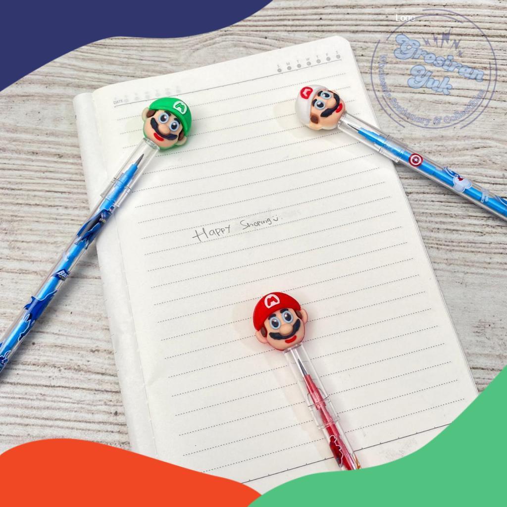 Pensil Susun Karakter Kartun Mario Bros pencil ATK fancy Unik ready grosir COD